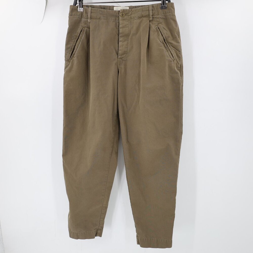 Folk Pants Mens 3 32x28 tapered Leg Military Cotton Button Fly Pleated Mid Rise